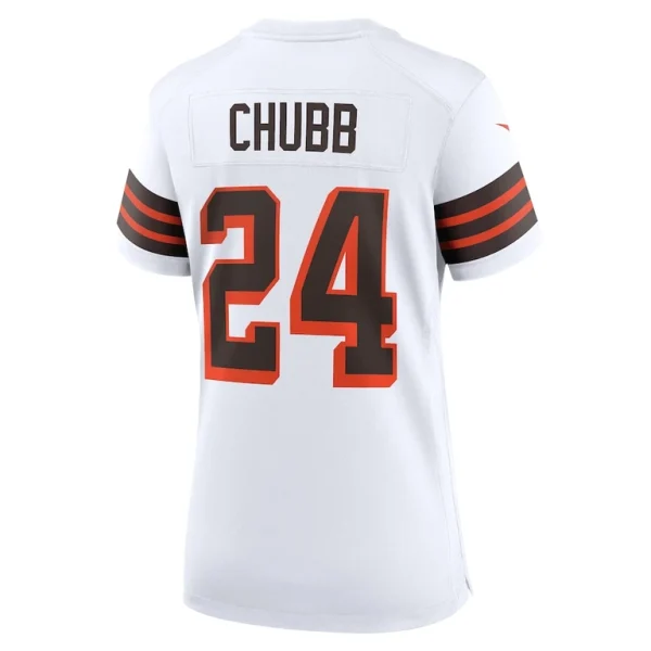 Nick chubb cleveland browns nike womens alternate game jersey White L