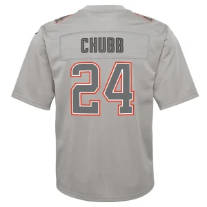 Nick chubb cleveland browns nike youth atmosphere game jersey Gray Yth L