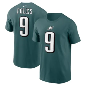 Nick foles philadelphia eagles nike retired player name number t shirt Midnight green