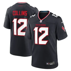 Nico collins houston texans nike game jersey Navy