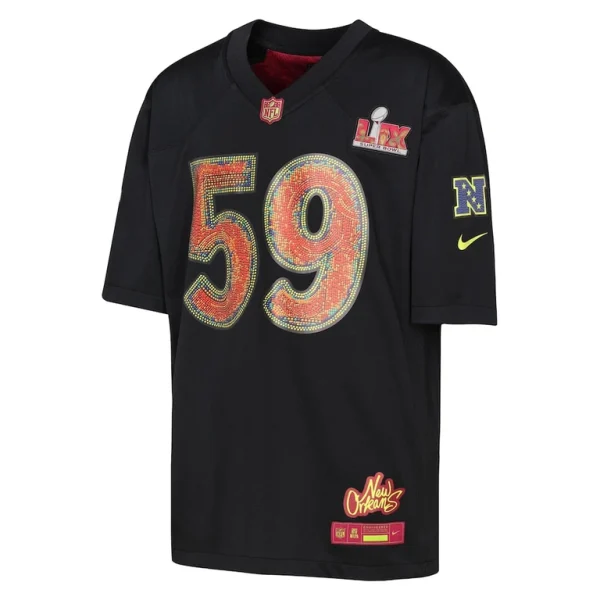 Nike youth super bowl lix game jersey Black Yth M