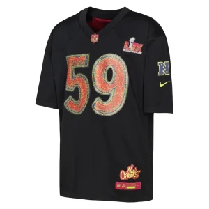 Nike youth super bowl lix game jersey Black Yth M