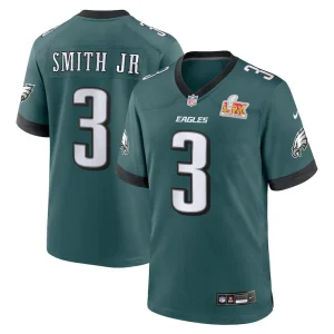 Nolan smith philadelphia eagles nike super bowl lix game player jersey Midnight green