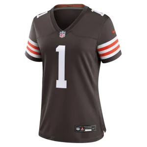 Number 1 bride cleveland browns nike womens game jersey Brown M
