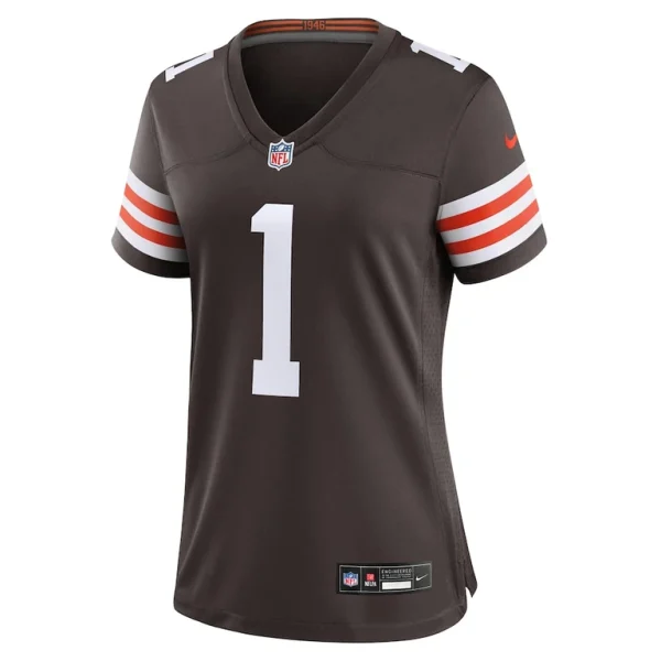 Number 1 bride cleveland browns nike womens game jersey Brown M