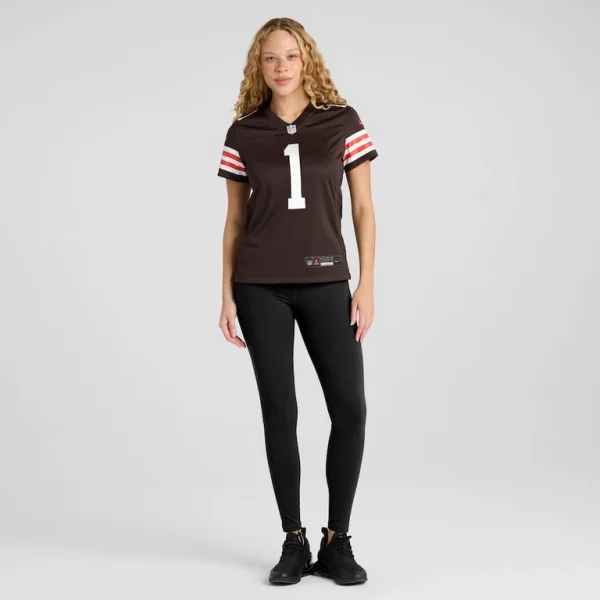 Number 1 bride cleveland browns nike womens game jersey Brown XL