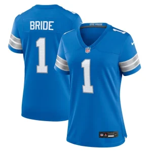 Number 1 bride detroit lions nike womens game jersey Blue