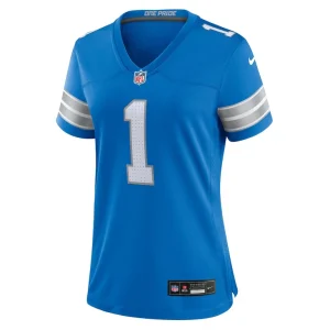 Number 1 bride detroit lions nike womens game jersey Blue M