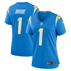 Number 1 bride los angeles chargers nike womens game jersey Powder blue