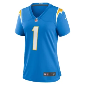 Number 1 bride los angeles chargers nike womens game jersey Powder blue M