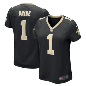 Number 1 bride new orleans saints nike womens game jersey Black