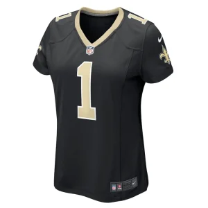 Number 1 bride new orleans saints nike womens game jersey Black M