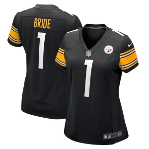 Number 1 bride pittsburgh steelers nike womens game jersey Black
