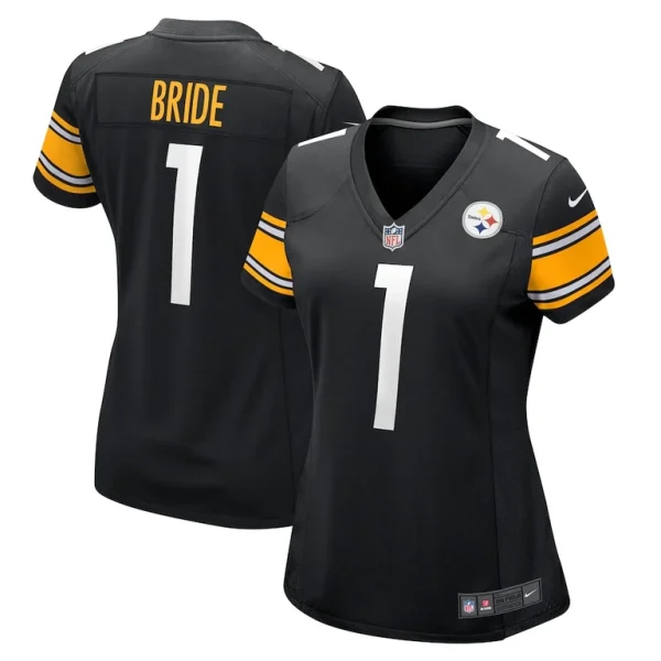 Number 1 bride pittsburgh steelers nike womens game jersey Black