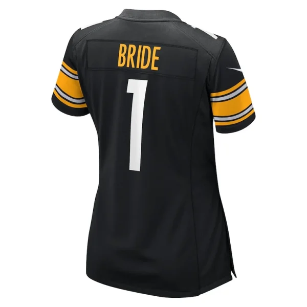 Number 1 bride pittsburgh steelers nike womens game jersey Black L