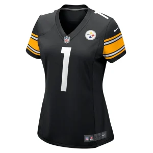 Number 1 bride pittsburgh steelers nike womens game jersey Black M