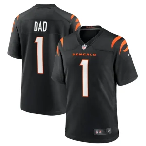 Number 1 dad cincinnati bengals nike game jersey Black