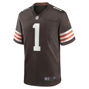 Number 1 dad cleveland browns nike game jersey Brown M
