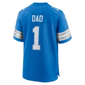 Number 1 dad detroit lions nike game jersey Blue L