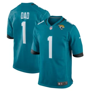 Number 1 dad jacksonville jaguars nike game jersey Teal