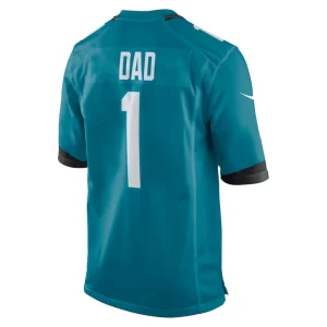 Number 1 dad jacksonville jaguars nike game jersey Teal L