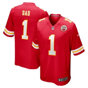 Number 1 dad kansas city chiefs nike game jersey Red