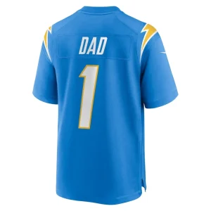 Number 1 dad los angeles chargers nike game jersey Powder blue L
