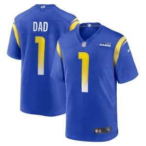 Number 1 dad los angeles rams nike game jersey Royal