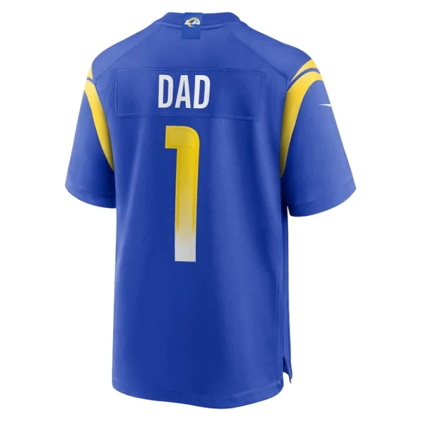 Number 1 dad los angeles rams nike game jersey Royal L