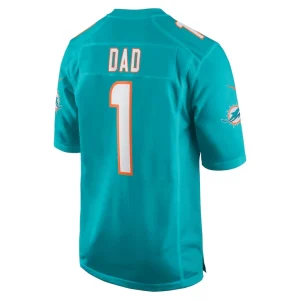 Number 1 dad miami dolphins nike game jersey Aqua L