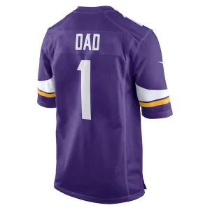 Number 1 dad minnesota vikings nike game jersey Purple L