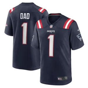 Number 1 dad new england patriots nike game jersey Navy