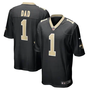 Number 1 dad new orleans saints nike game jersey Black
