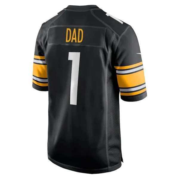 Number 1 dad pittsburgh steelers nike game jersey Black L