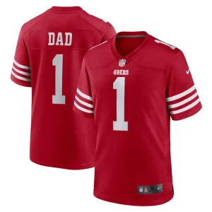 Number 1 dad san francisco 49ers nike game jersey Scarlet