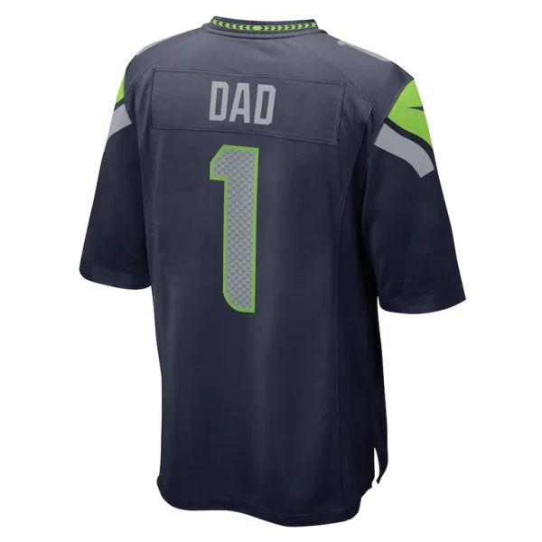 Number 1 dad seattle seahawks nike game jersey College navy L