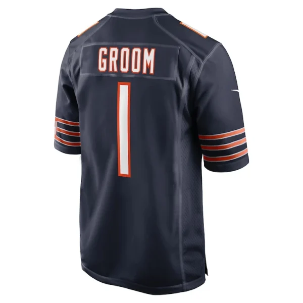 Number 1 groom chicago bears nike game jersey Navy L