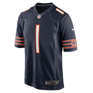 Number 1 groom chicago bears nike game jersey Navy M