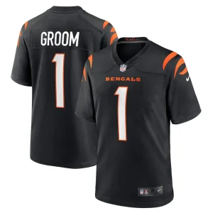 Number 1 groom cincinnati bengals nike game jersey Black