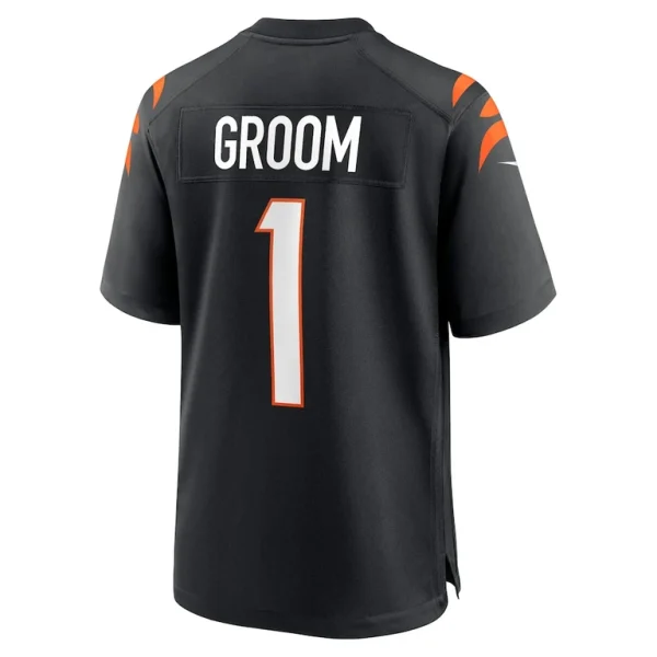 Number 1 groom cincinnati bengals nike game jersey Black L