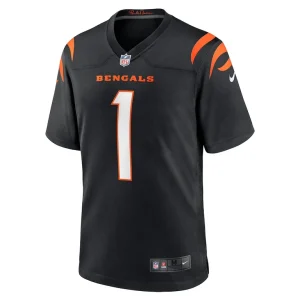 Number 1 groom cincinnati bengals nike game jersey Black M