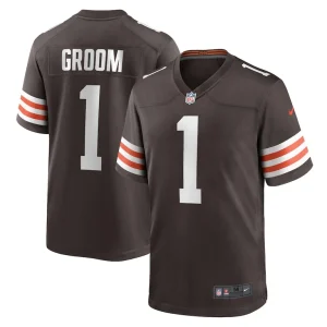 Number 1 groom cleveland browns nike game jersey Brown