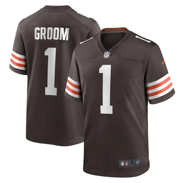 Number 1 groom cleveland browns nike game jersey Brown