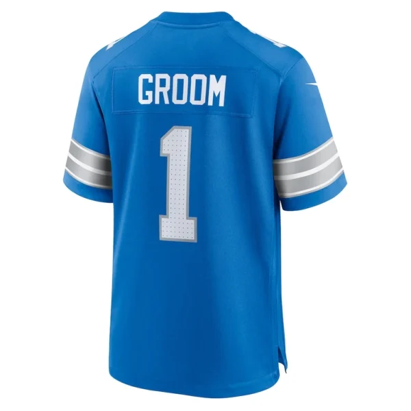 Number 1 groom detroit lions nike game jersey Blue L