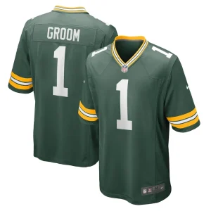 Number 1 groom green bay packers nike game jersey Green