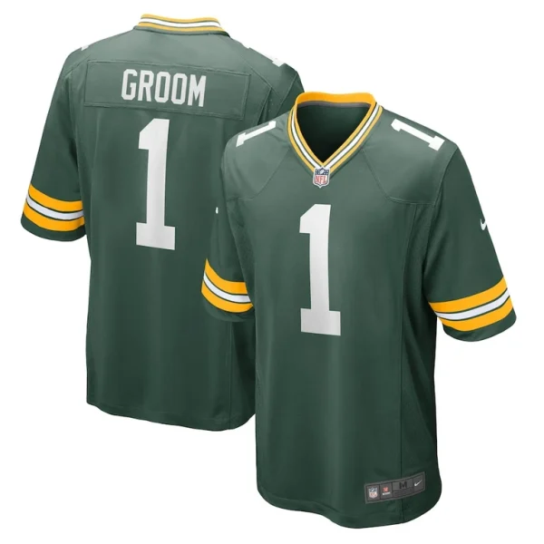 Number 1 groom green bay packers nike game jersey Green