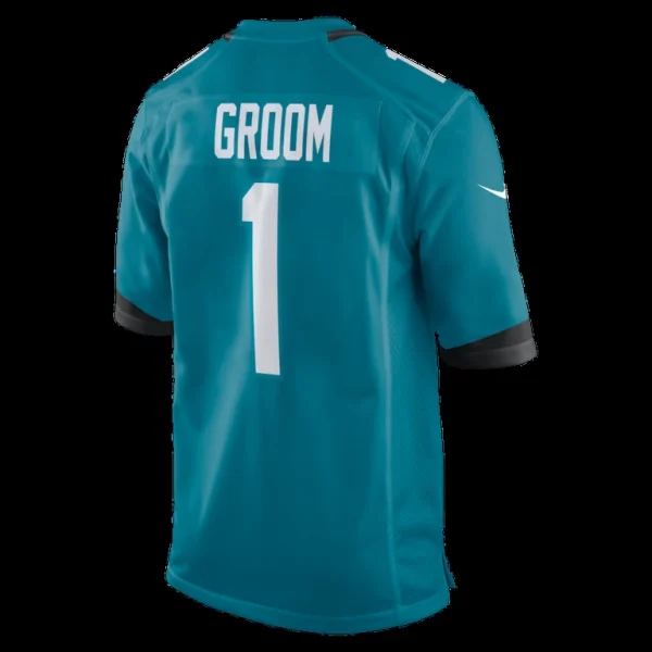 Number 1 groom jacksonville jaguars nike game jersey Teal L