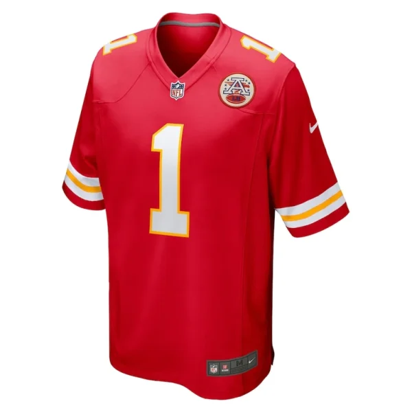 Number 1 groom kansas city chiefs nike game jersey Red M