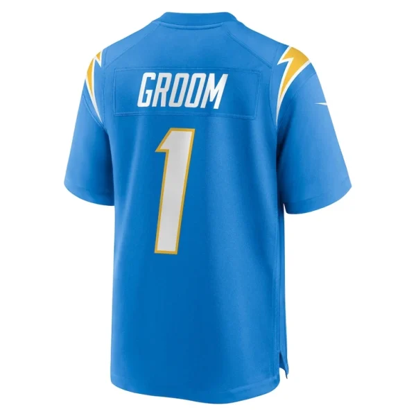 Number 1 groom los angeles chargers nike game jersey Powder blue L