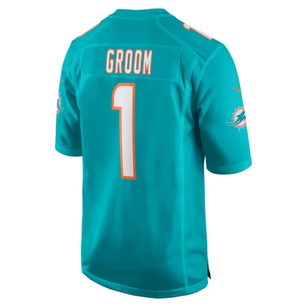 Number 1 groom miami dolphins nike game jersey Aqua L
